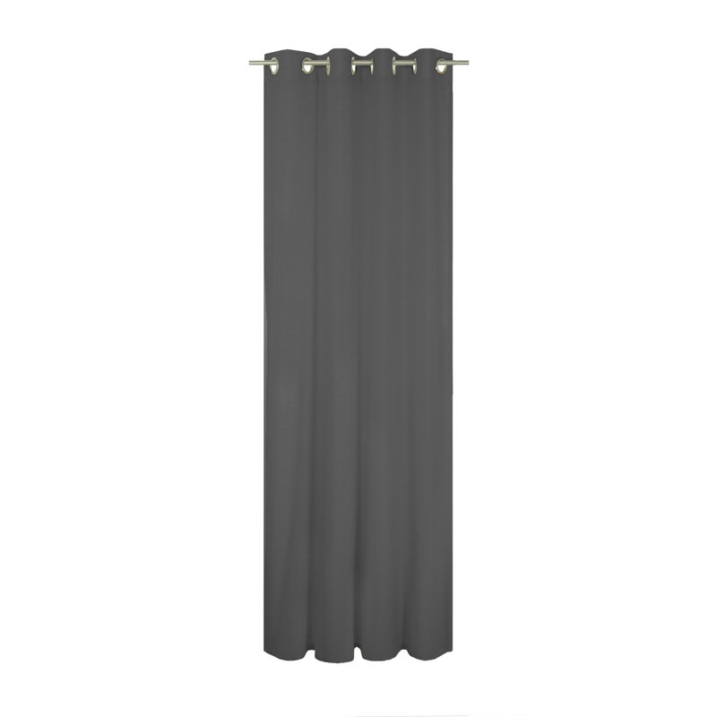 Peck Eyelet Room Darkening Single Curtain, 142cm Width x 255cm Drop, Black