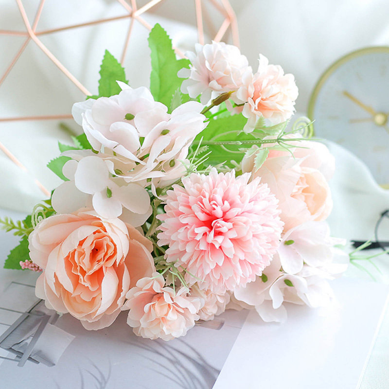  Faux fleurs artificielles pour la décoration de la maison Bouquet de fleurs de la maison, Rose