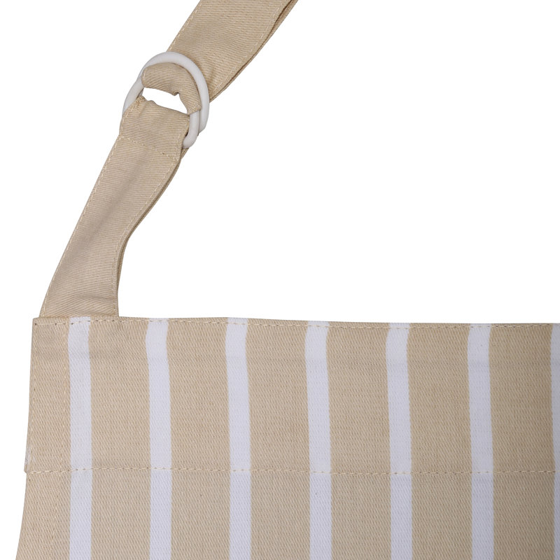 Striped Bib Apron, Beige Striped