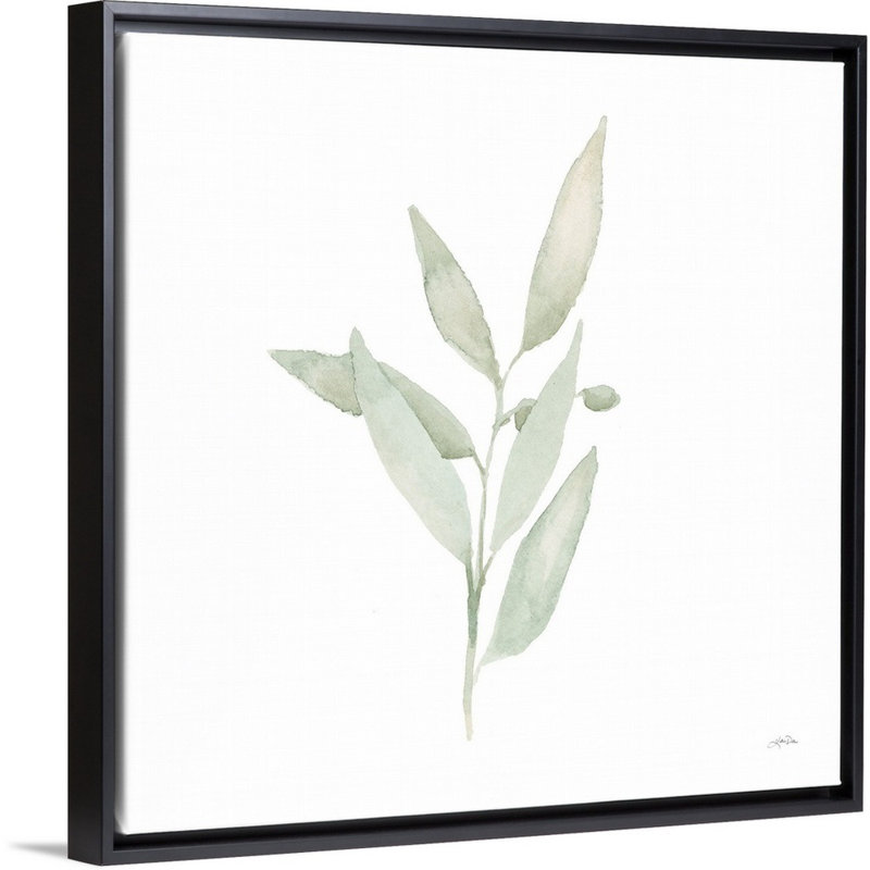 Art mural sur toile Sage II, Toile avec cadre noir, H 38 po x l 38 po