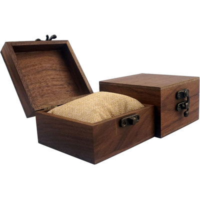 2 pièces / boîte en bois de noyer pour artisanat, boîte à bijoux et boîte à montre
