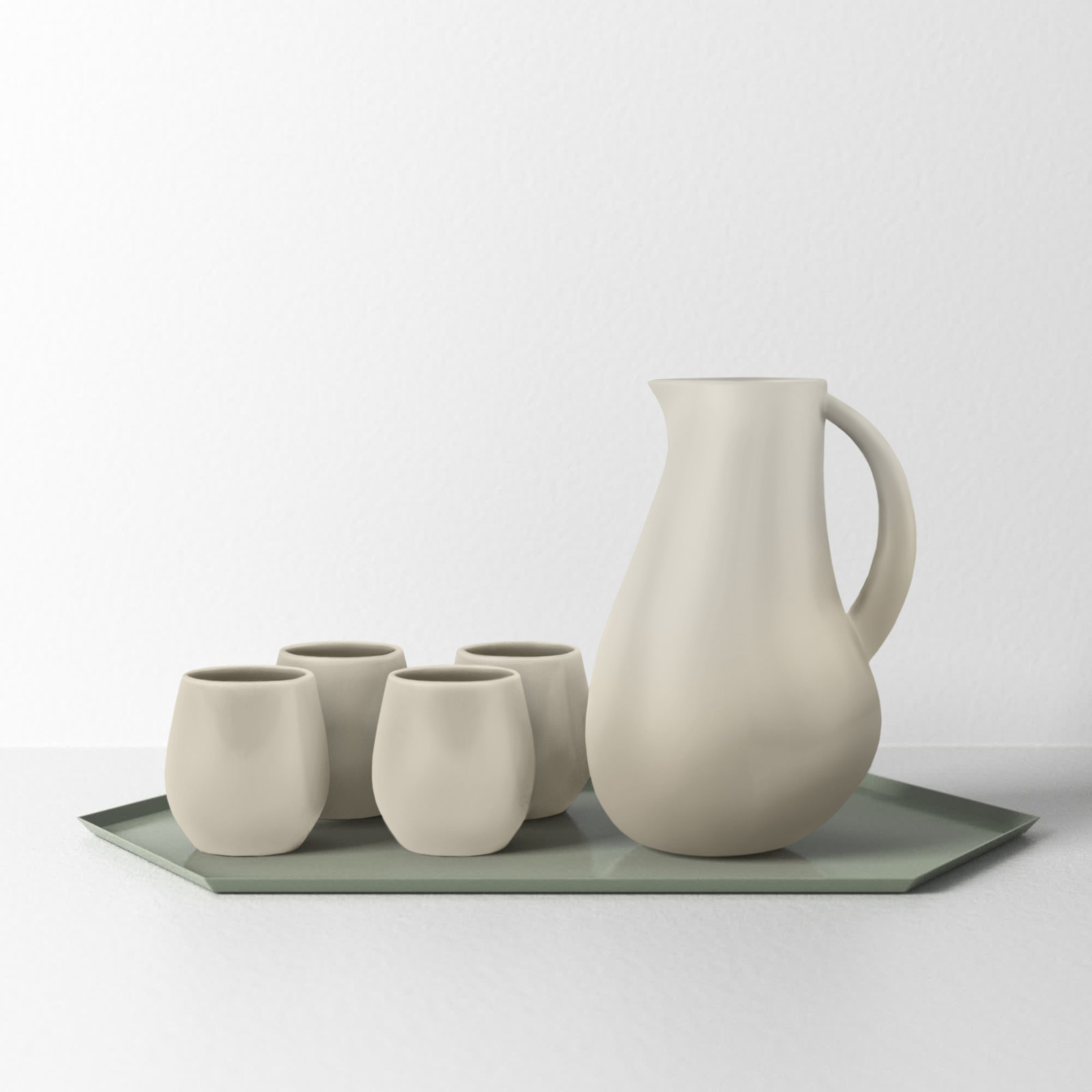 Borgen 5-Piece Goblet and Pitcher Set, Pita