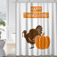 Rideau de douche Thanksgiving Dinde Happy Pumpkin avec 12 crochets