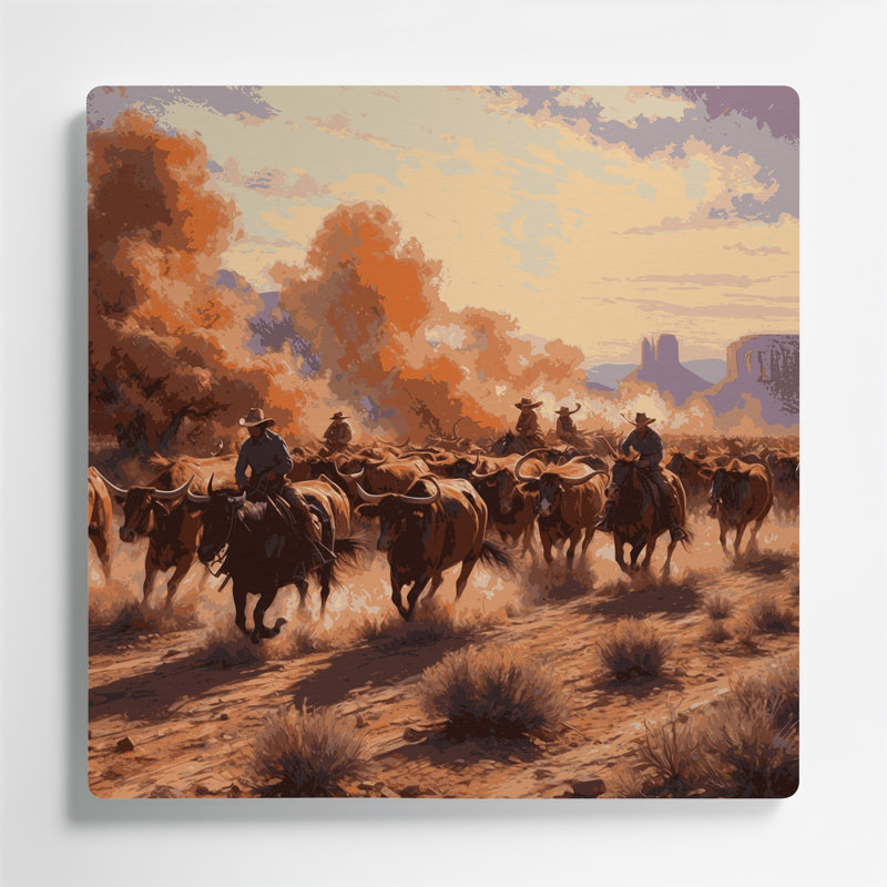 Art mural en métal brun de Southwestern Cowboy, H 8 po x l 8 po