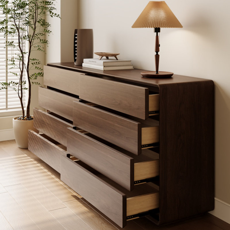 Commode décorative moderne simple en bois de noyer