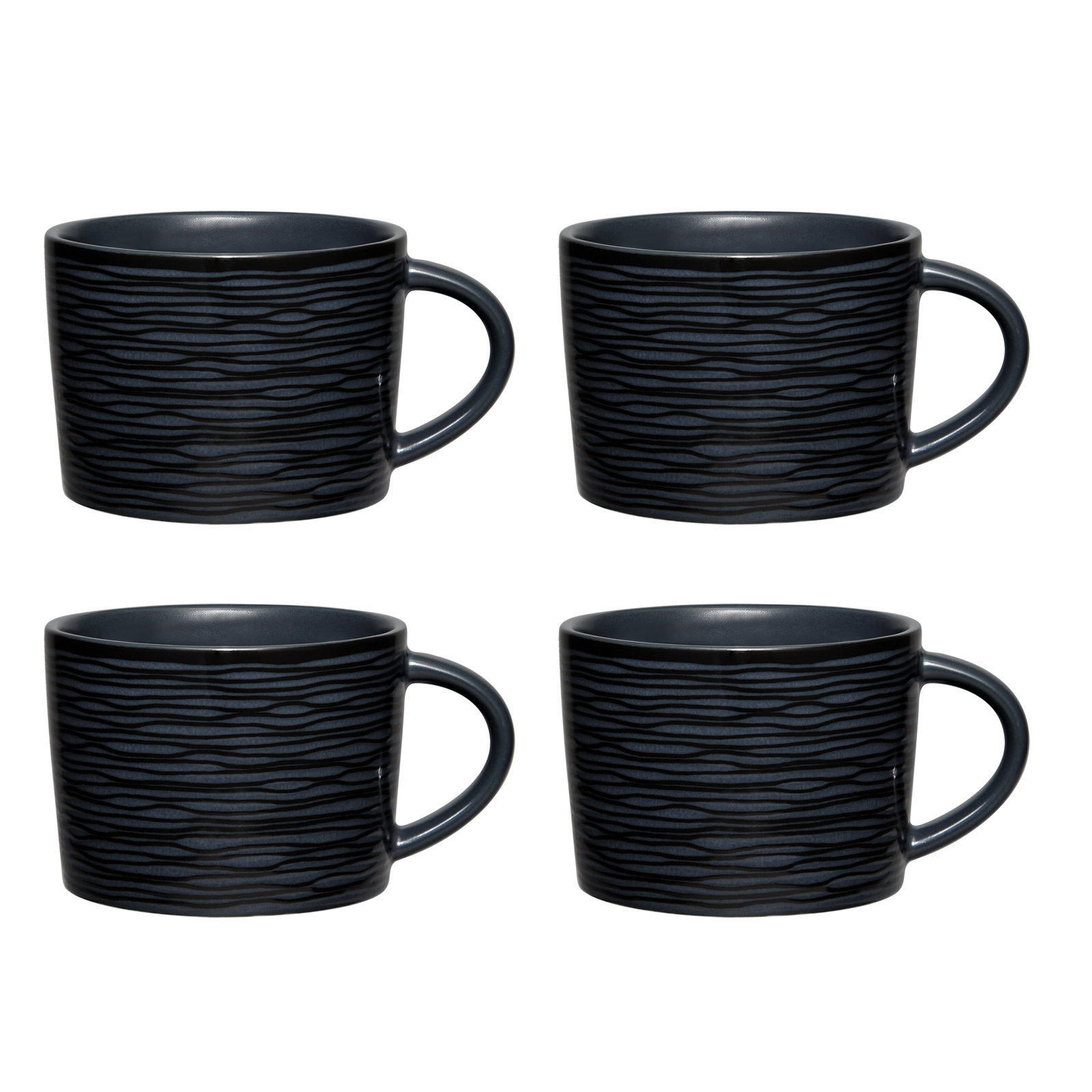 Noritake Colorscapes Swirl Cups, 6 Oz., Black
