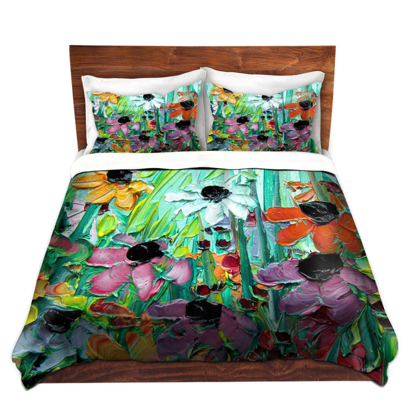 Polyester Floral Duvet Cover, 1 Twin Duvet Cover + 1 Standard Sham