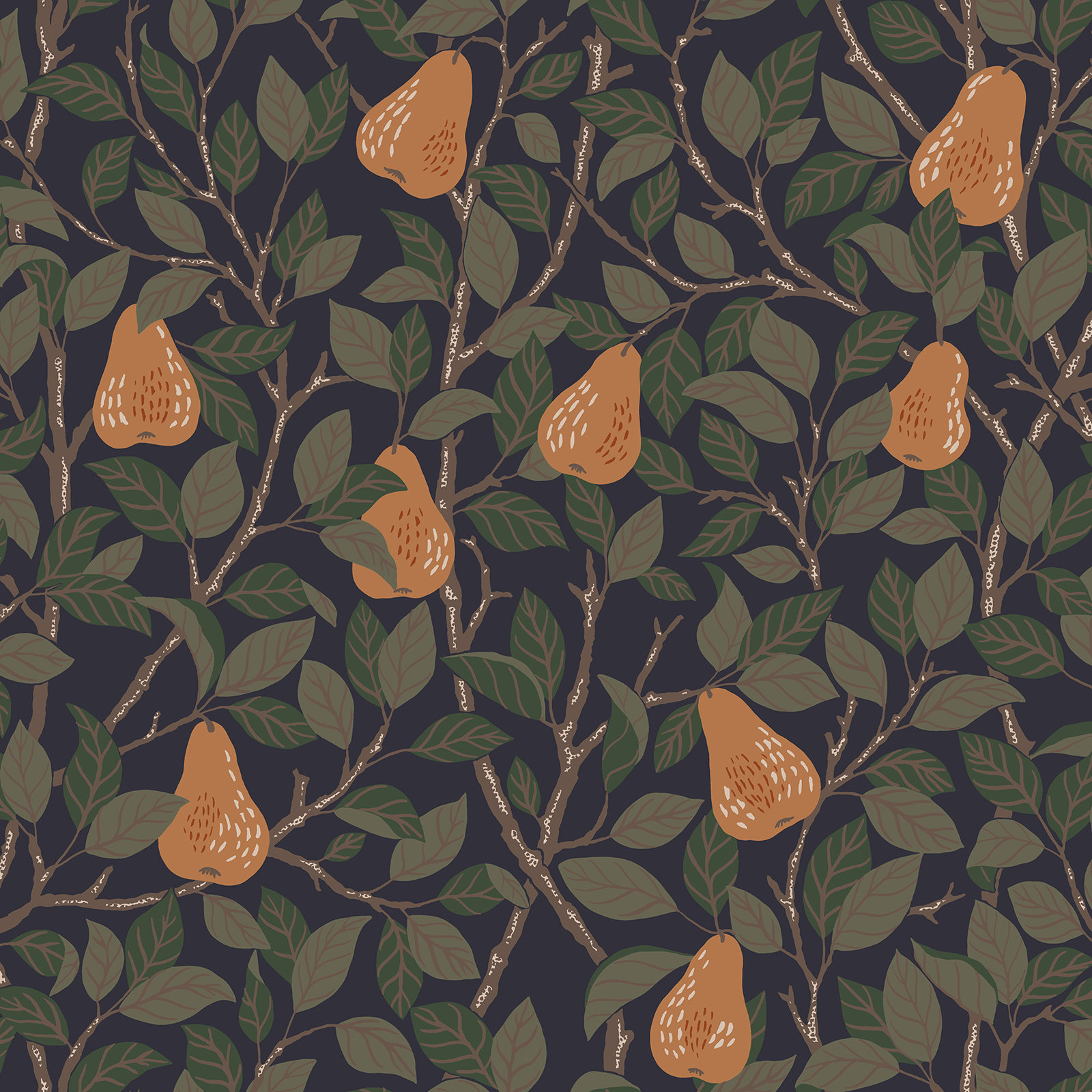 Leto Wallpaper, Navy Blue