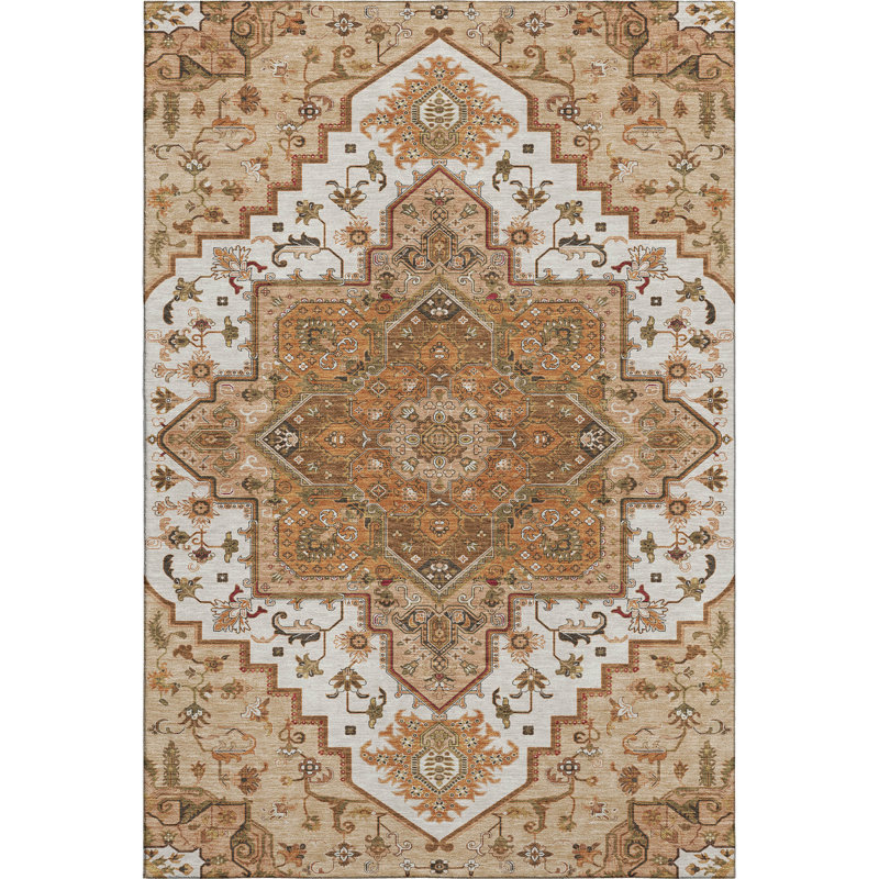 Premium Machine Washable Corum AMF1036 Oriental Rug, Rectangle 3' x 5'