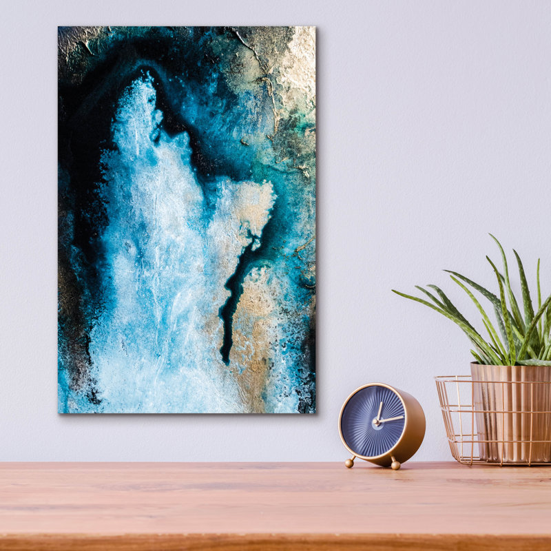 Art mural en verre épique «Through The Edge» par Petra Meikle de Vlas, 12 po x 16 po