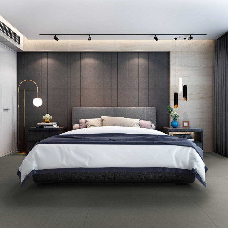 Betonica Cemento 24 in. x 48 in. Matte Porcelain Concrete Look Floor and Wall Tile, Cemento