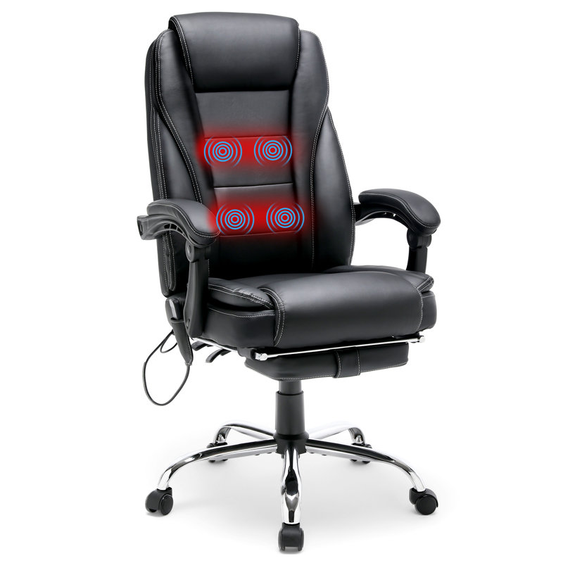 Fauteuil de massage avec repose-pieds, Noir