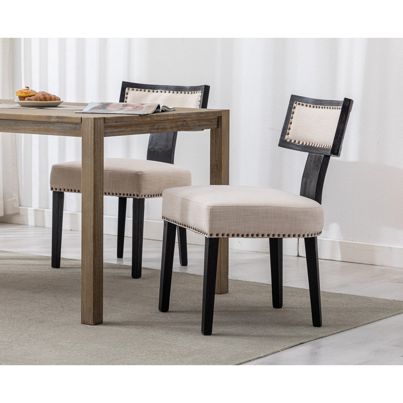Chaises de salle à manger Faranda, Beige / noir, Noir
