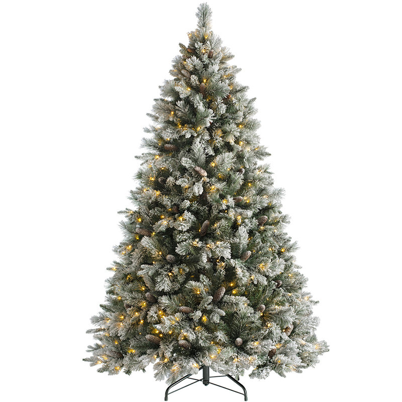 Lighted Artificial Pine Christmas Tree, 5ft H x 3.5ft W x 3.5ft D