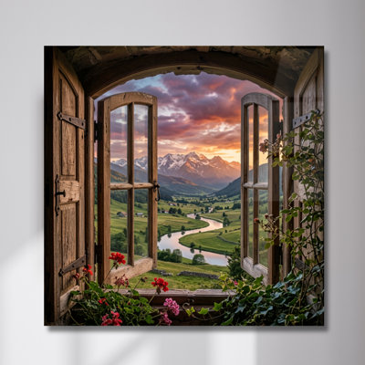 Paysage et paysage de montagne en verre trempé