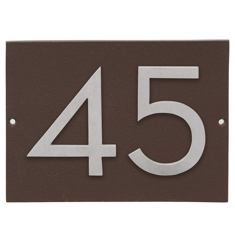 Rectangle Wall Plaque, Roman Bronze, Brushed Aluminum, Yes