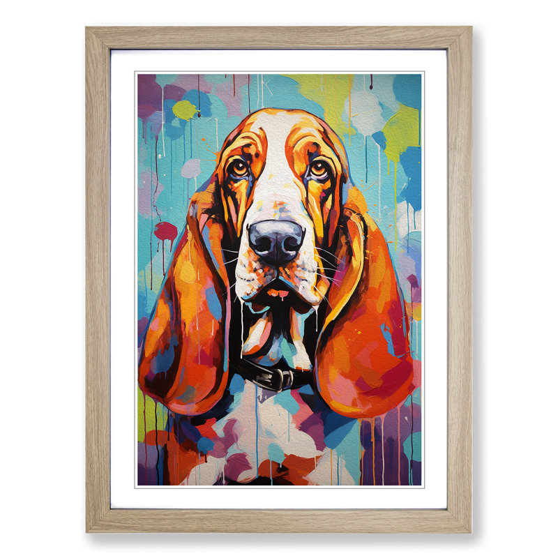 Single Picture Frame Print on Wood, Oak Framed, 46cm H x 34cm W