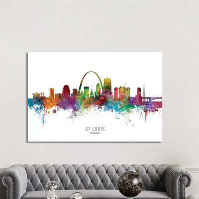 St Louis Missouri Skyline by Michael Tompsett - Print on Canvas
