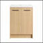 Meuble-lavabo autoportant de 24 po avec lavabo en résine et rangement à double porte, prêt à assembler KD