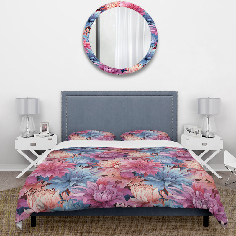 Ensemble de housse de couette Pink Petals, Housse de couette pour très grand lit et 2 très