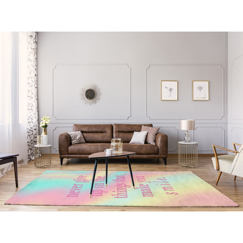 Tapis en chenille poly citation Joy & Perseverance, Rectangle 8 pi x 10 pi