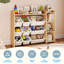 Étagère à livres et rangement pour jouets pour enfants à 3 niveaux avec 9 bacs, fini pin naturel