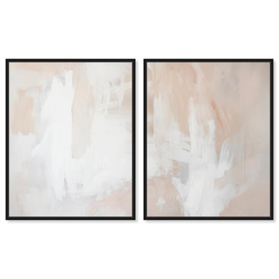 «Opalescent Hues I», ensemble de 2 toiles abstraites minimalistes par Art Remedy
