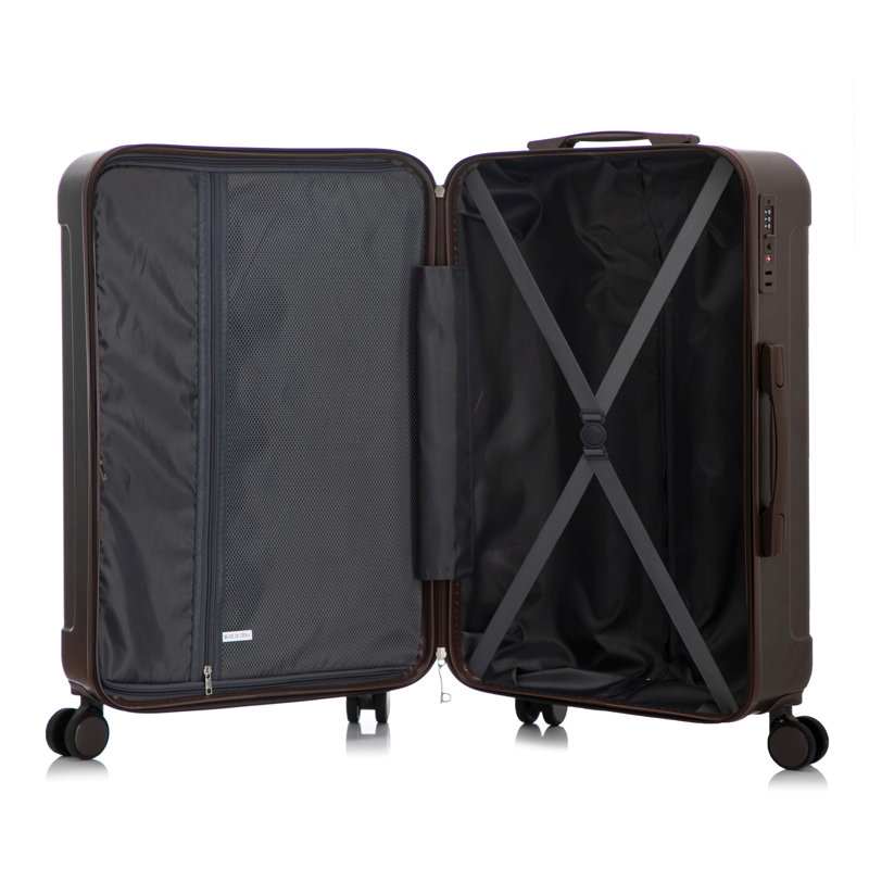 20 "/ 24" / 28 "3 pièces / bagage à roulettes en ABS, couleur assortie, avec serrure à combinaison, Brown