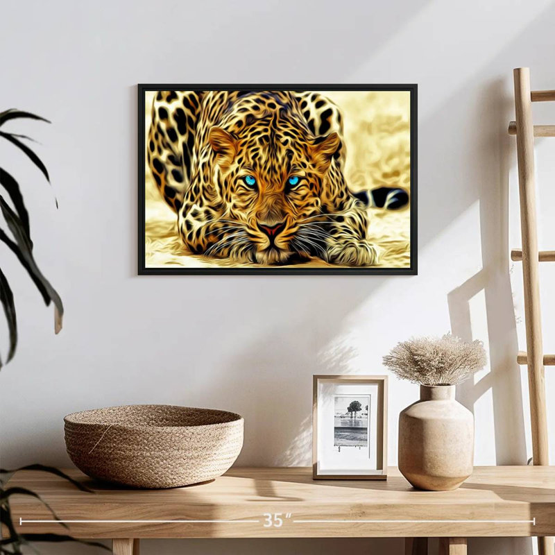 Brampt Blue Eyed Jaguar, 13" H x 19" W