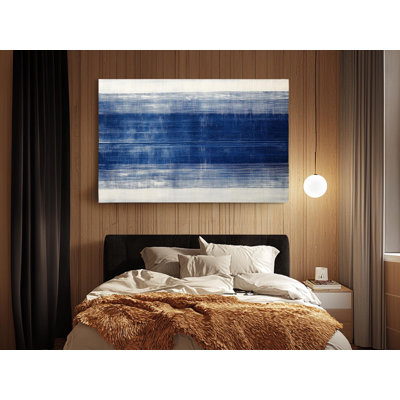 Blue and White Brush Strokes on High-Quality Canvas Print - Handcrafted Wall Decor - Stylish Art - Gift - Wall Decor, Painting Reproduction