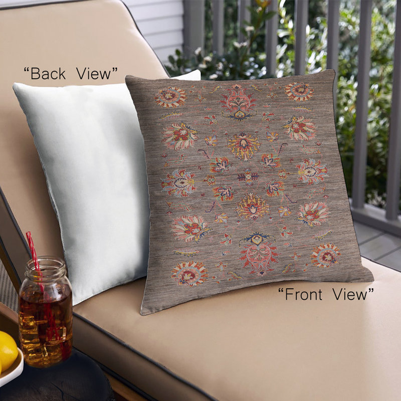 Damask Outdoor Throw Pillow