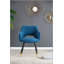 Ensemble de 2 chaises d'appoint en tissu bleu avec des pieds en fer robustes, parfait pour le salon, la chambre à coucher et la cuisine