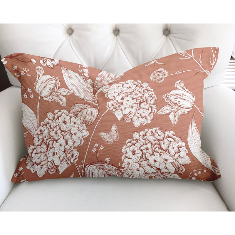 Housse et insert de coussin en coton Lya, Pêche