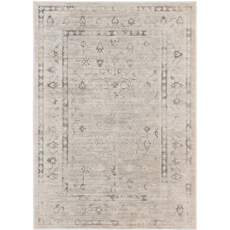 Tapis d'intérieur lavable oriental Eloria de Rug Branch, 244 x 335 cm, beige. Tapis moderne résistant aux taches, idéal pour le salon, la chambre à coucher, la salle à manger, la cuisine et le bureau.