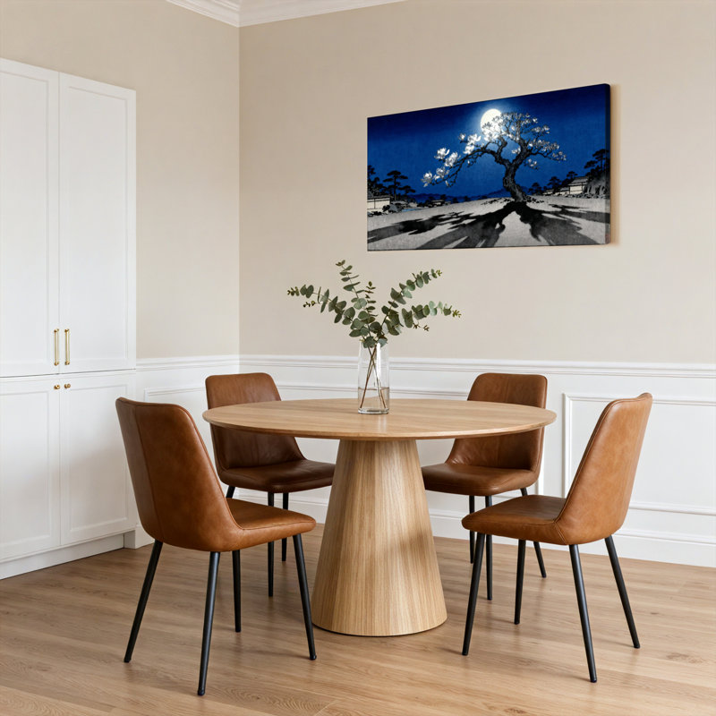 «Moonlit Cherry Blossom Tree», reproduction d'art sur toile tendue sur toile, ensemble de 1, H 28 po x l 58 po