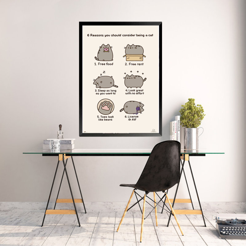 Encadré 6 raisons d'envisager d'être un chat, reproduction d'art animalier, chat, phrases de chat, amoureux des chats
