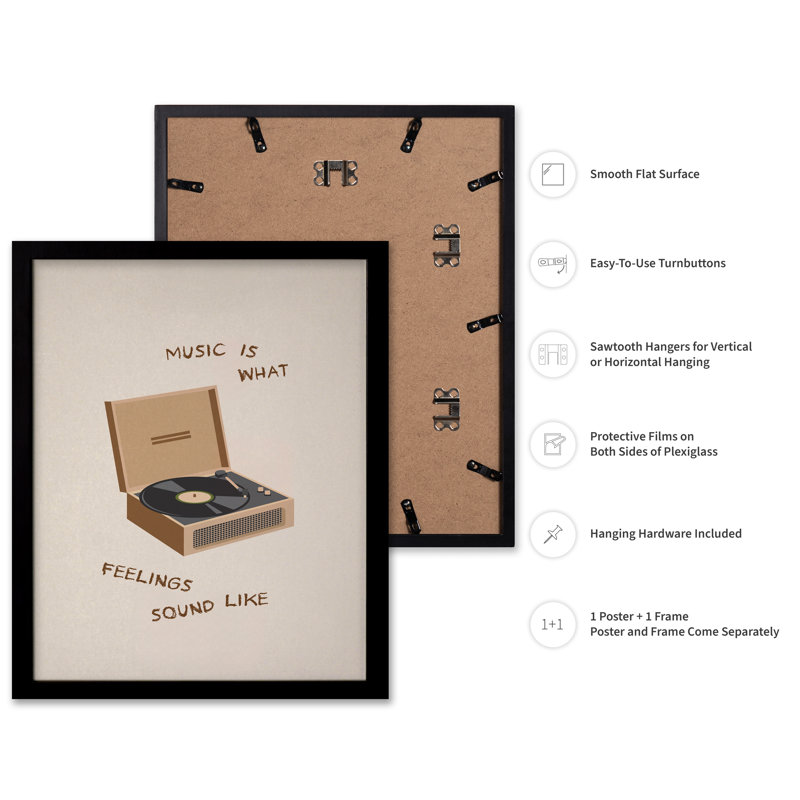 What Feelings Sounds Like No1, Black Framed, Poster, 12"H x 16"W