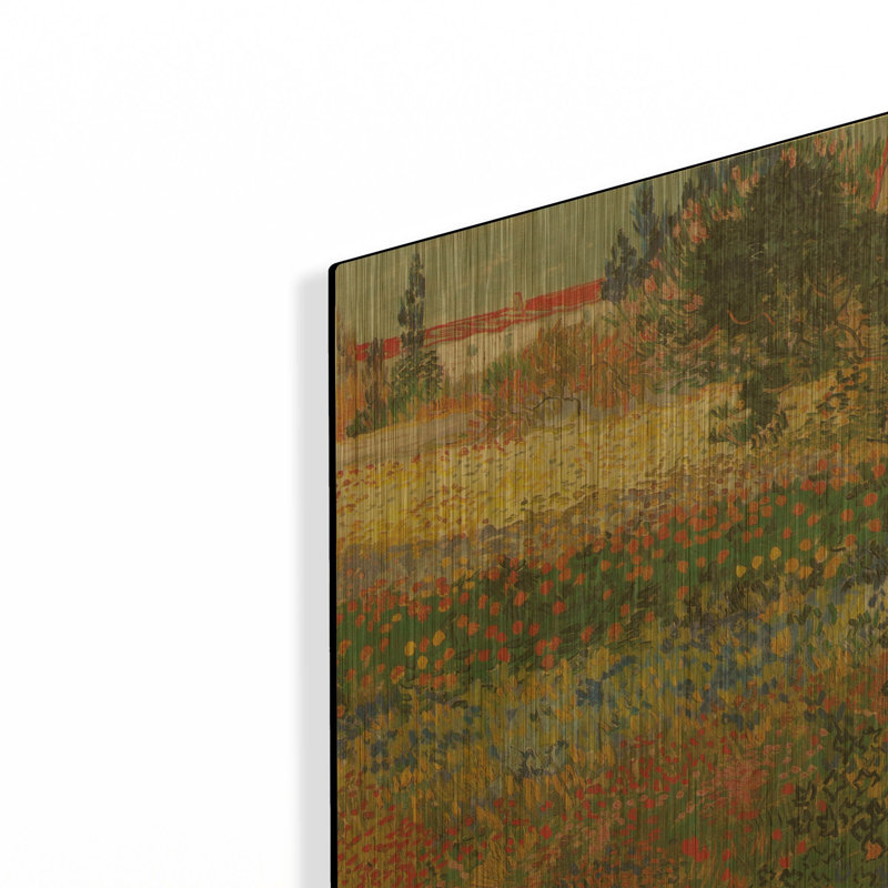 «Blumengarten» par Vincent Van Gogh, art mural en métal doré, 12 po x 16 po, 12 po x 16 po