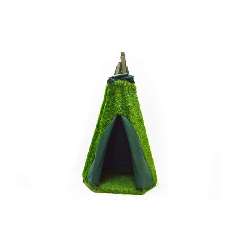 Una Freeport Park 100cm W x 100cm D Indoor / Outdoor Solid Wood Triangular Play Tent