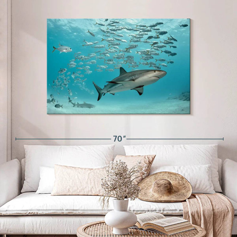 Brampt Caribbean Fish And Sharks, 32" H x 48" W