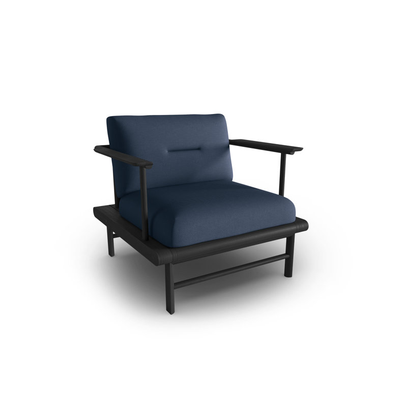 Ash Outdoor Lounge Chair, Dark Blue