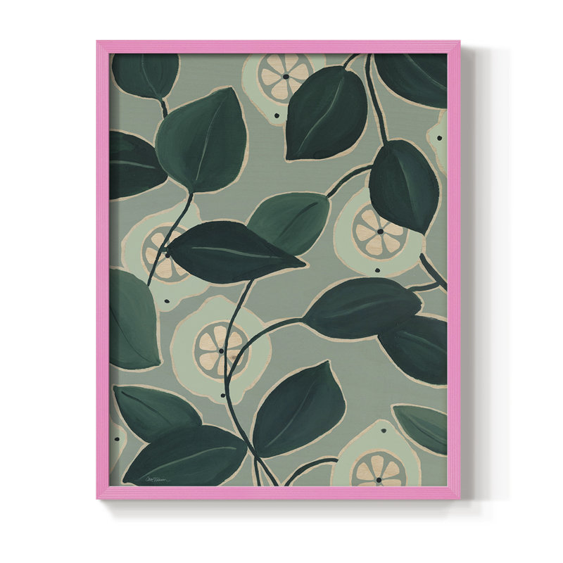 Reproduction encadrée monochrome Limes - bois massif, H 11 po x l 9 po, Rose