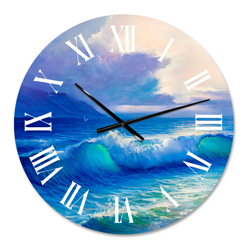 Horloge murale de bord de mer reflétant le soleil à travers Braoug, Petit
