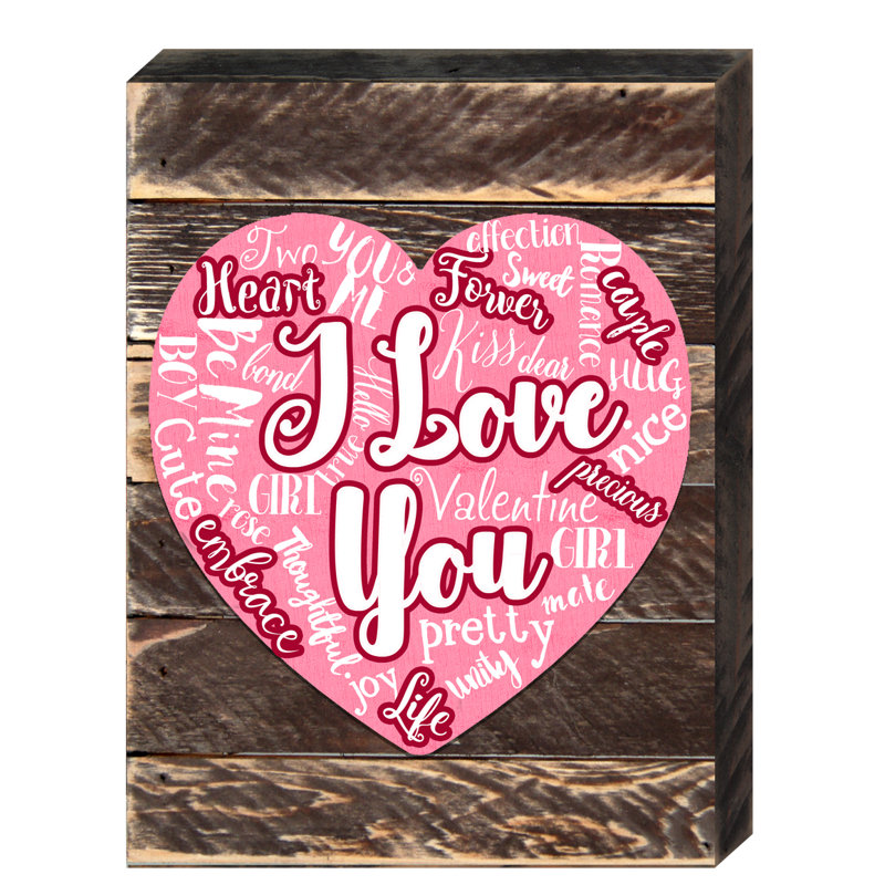 Décoration murale planche de bois rétro love expression, H 8 po x l 6 po x P 1,5 po