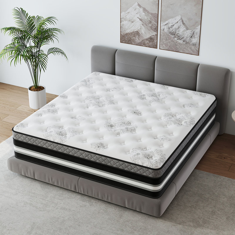 Matelas hybride à ressorts ensachés 12 po / 14 po, 12", Grand lit
