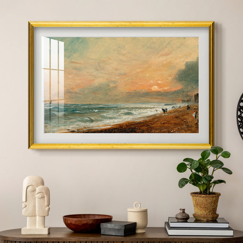 Plage de Hove, vers 1824-1826 - John Constable - Estampe encadrée sur mesure, 16 po x 22 po