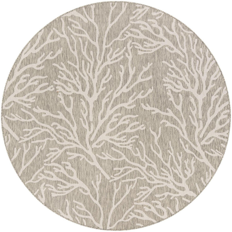 Tapis contemporain gris Azilynn, Rond 7 pi 10 po