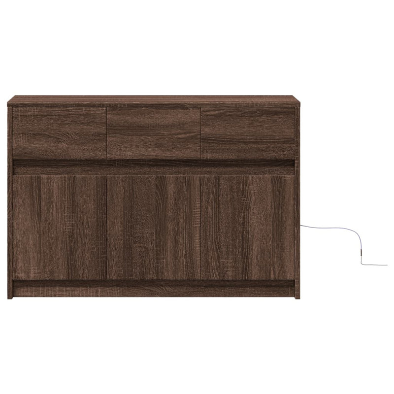Damarkis Unfinished TV Stand for TVs up to 24", Brown Oak Look
