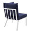 Riverside Outdoor Patio Aluminum Corner Chair with Sunbrella Cushions-1750147974-1865259511