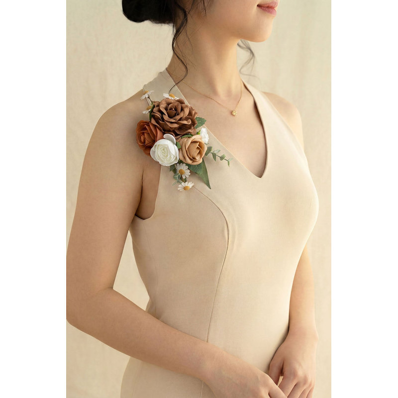  Corsage de poignet et d'épaule Ling's Moment en brun terre et beige sable brûlé (ensemble de 2), Dune de sable et brun